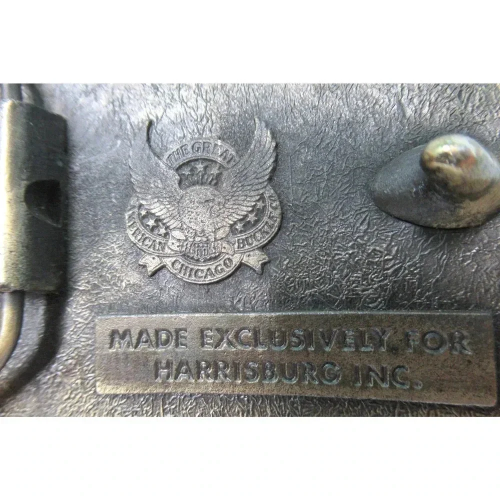 VINTAGE 1970s **HARRISBURG** HOUSTON TEXAS BUCKLE Great American Buckle Co